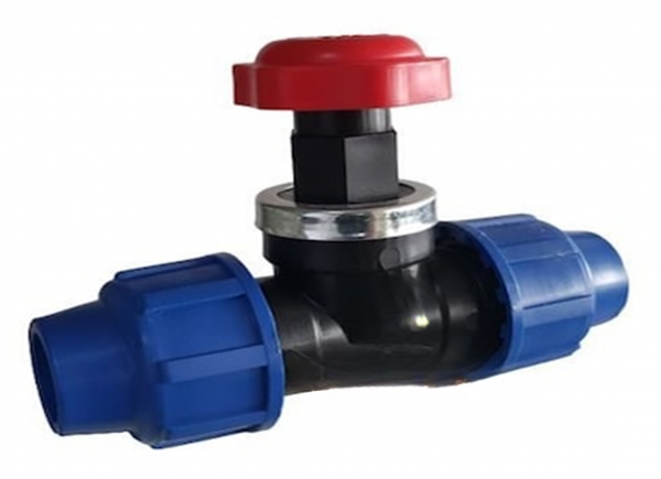 PP Absperrhahn Schieber mit PE Kupplung Absperrhahn 25 x 25 und 32 x 32 PE Fitting PE Rohr Verschraubung x Verschraubung